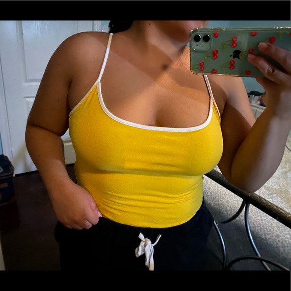 The cutest yellow cross cross back summer bodysuit - Picture 3 of 7